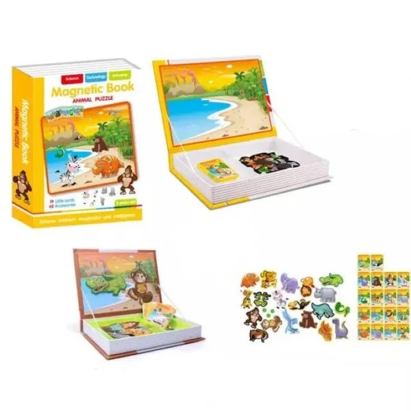 Carte Magnetică Animal Puzzle cu Animale pentru Copii [3]