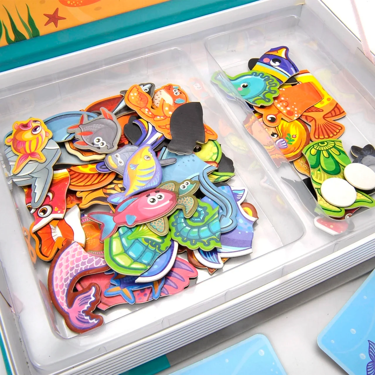 Carte Magnetică Puzzle Lumea Oceanelor cu Animale Marine pentru Copii [2]
