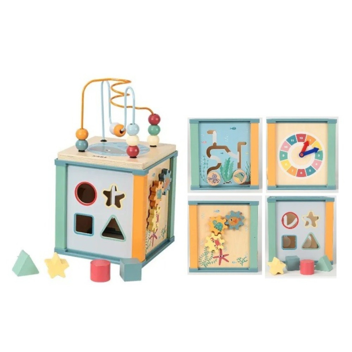Cub Educativ Kabi Ocean 5 în 1 din Lemn cu Sortator și Labirint [12]