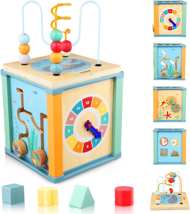 Cub Educativ Kabi Ocean 5 în 1 din Lemn cu Sortator și Labirint [2]