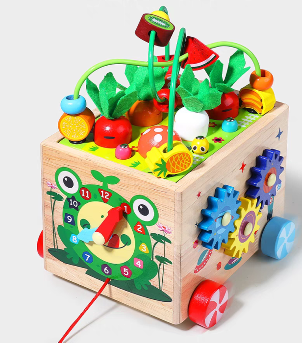 Cub Educativ Montessori 8 în 1 din Lemn cu Xilofon [10]