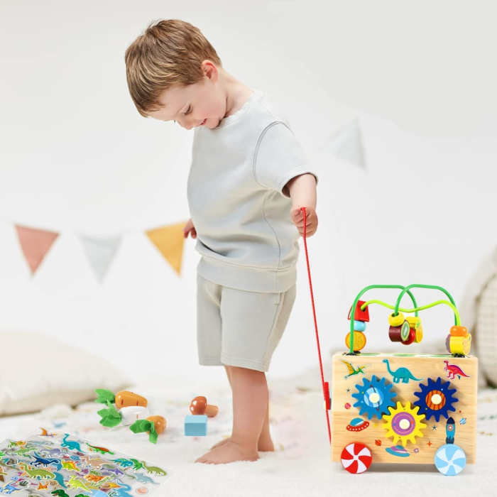 Cub Educativ Montessori 8 în 1 din Lemn cu Xilofon [6]