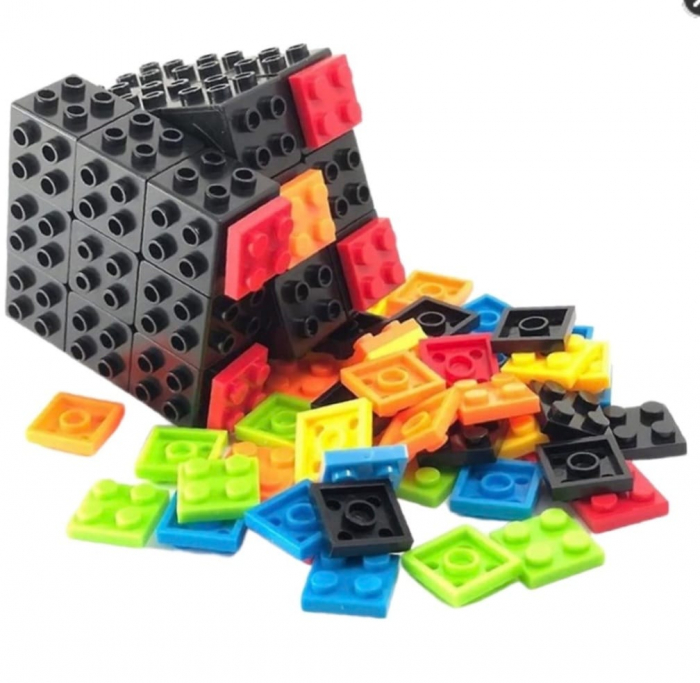 Cub Rubik DIY 3x3x3 cu piese lego, multicolor [7]