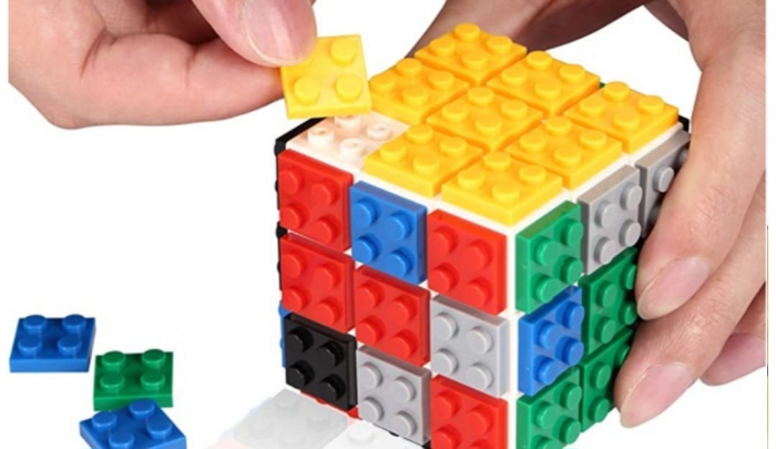Cub Rubik DIY 3x3x3 cu piese lego, multicolor [9]