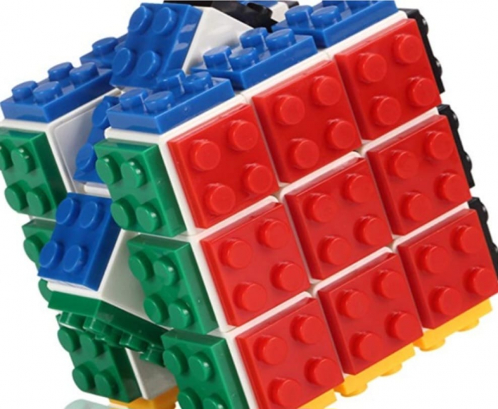 Cub Rubik DIY 3x3x3 cu piese lego, multicolor [2]