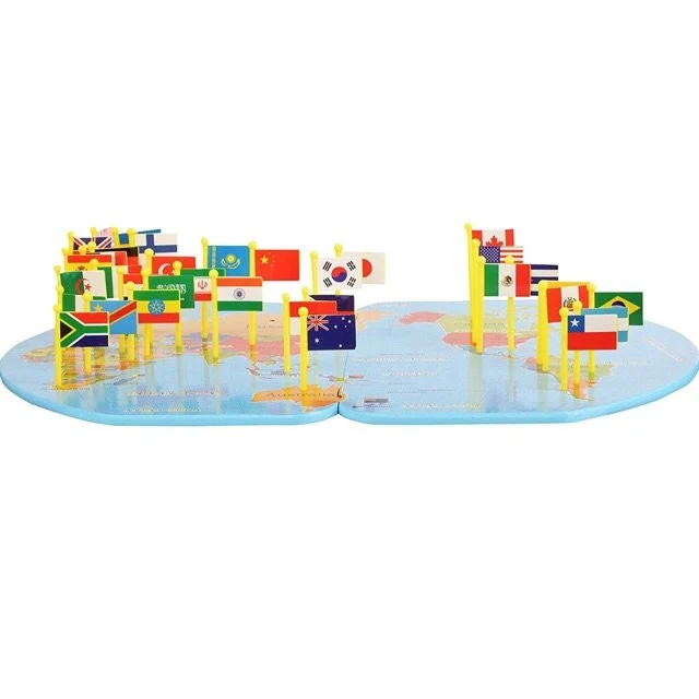 Harta Lumii cu Steaguri 3D, Puzzle Educativ de Geografie, 36 Țări, Joc Montessori din Lemn, 3 ani+ (4) [27]