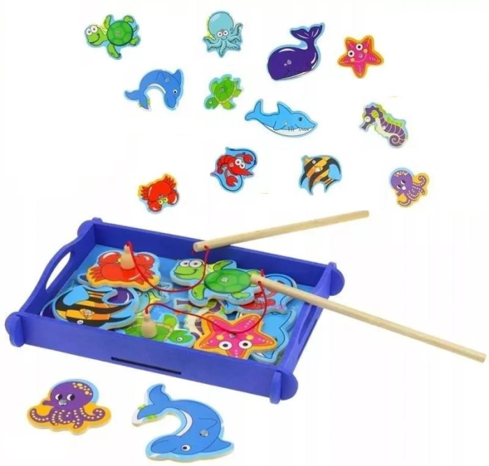 Joc de Pescuit Magnetic cu Animale Marine și Undiță pentru Copii [6]