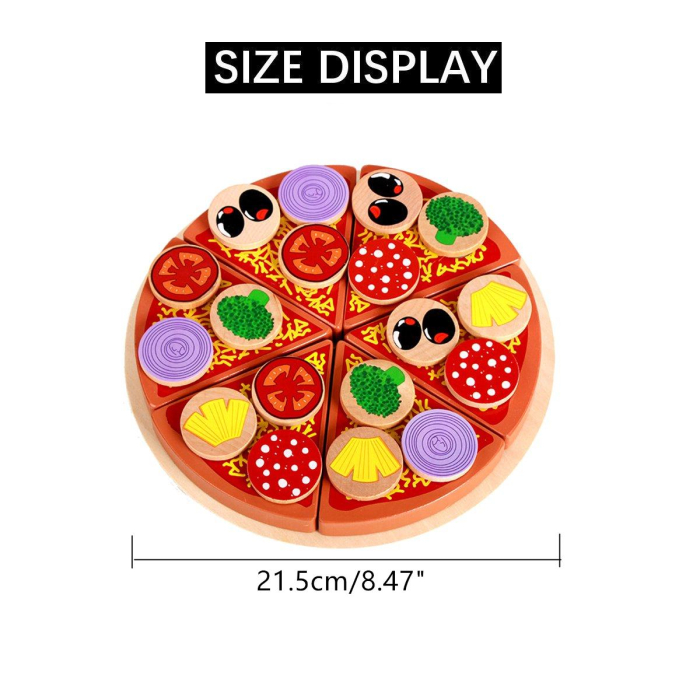 Pizza din Lemn cu Felii și Ingrediente Detașabile – Joc de Rol pentru Micii Bucătari [11]