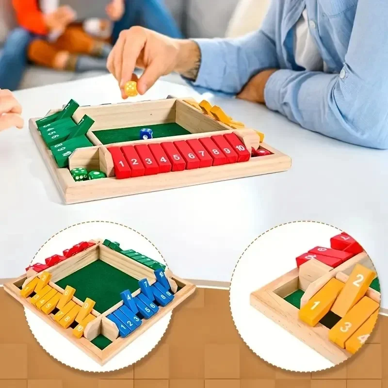 Joc din Lemn Shut the Box cu Zaruri pentru 2-4 Jucători [4]