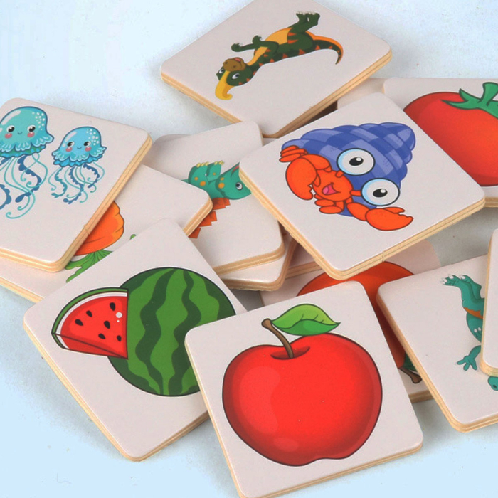 Jocul Umbrelor din Lemn Shadow Pairing, Puzzle Educativ de Asociere Imagini și Siluete, 3+ Ani [4]