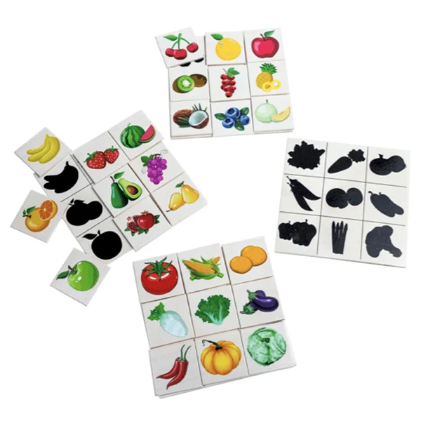 Joc Montessori din Lemn Asociere Imagini cu Umbre – Fructe și Legume [3]