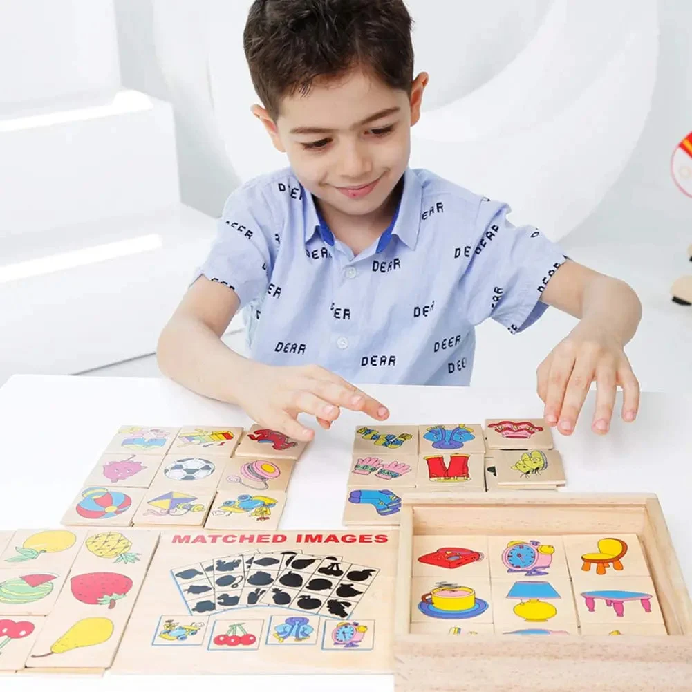 Joc Montessori din Lemn Asociere Imagini cu Umbre și Obiecte [6]