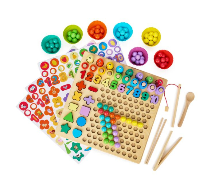 Joc Montessori 5 în 1 din Lemn pentru Matematică, Sortare și Pescuit Magnetic (1) [15]