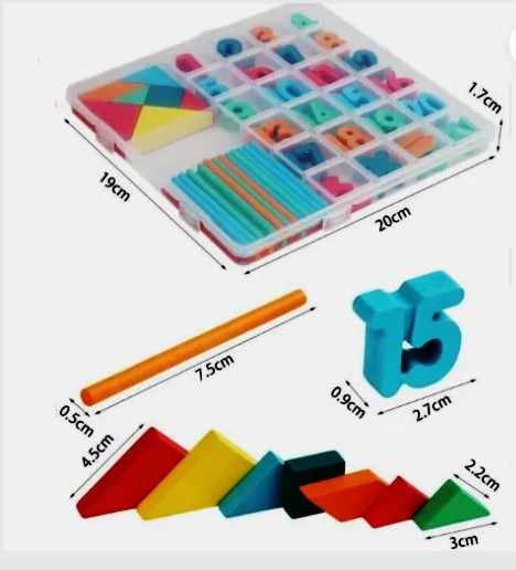 Set Educațional de Matematică cu Numere 1-20, Bețișoare de Numărat și Tangram, Joc Montessori pentru Copii [8]