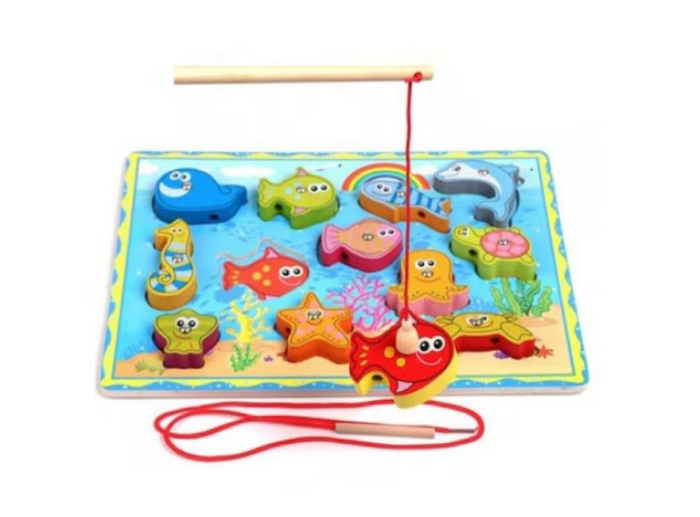 Joc Montessori de Pescuit Magnetic din Lemn cu Animale Marine [4]