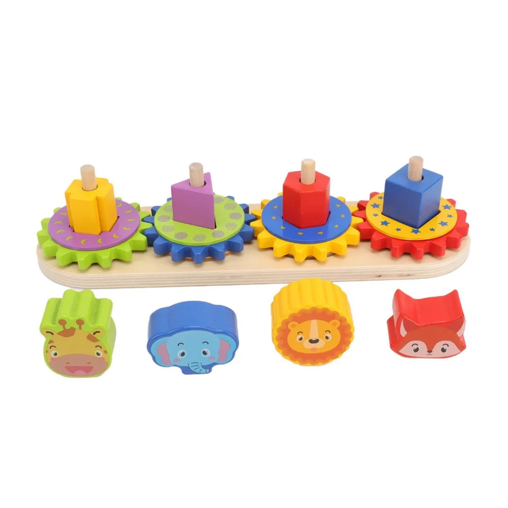 Joc Montessori din Lemn cu Roți Dințate și Animăluțe [11]