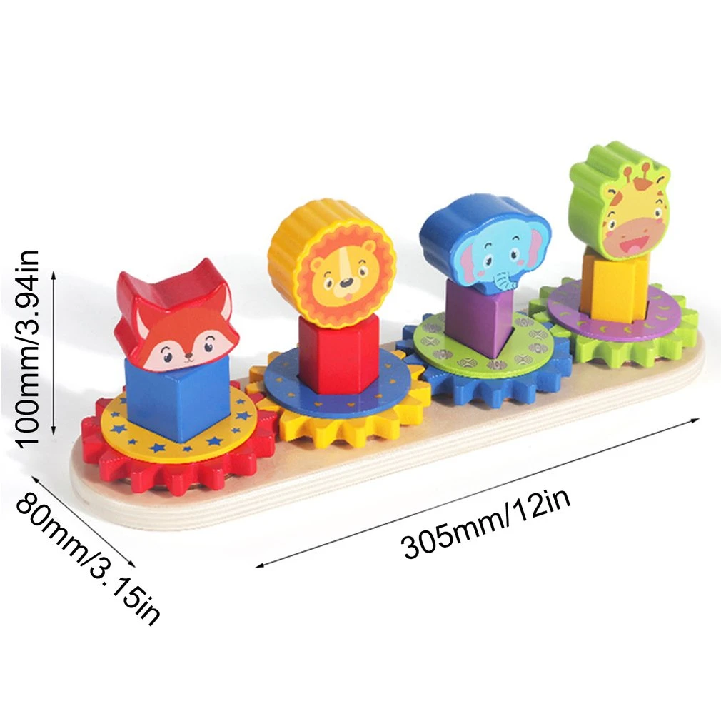 Joc Montessori din Lemn cu Roți Dințate și Animăluțe [7]
