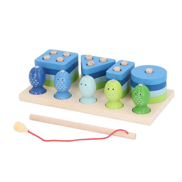 Joc Montessori din Lemn cu Sortare Forme, Numere și Pescuit Magnetic [3]
