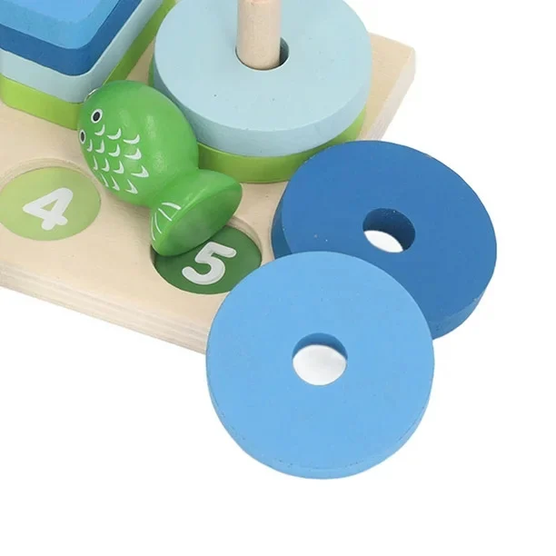 Joc Montessori din Lemn cu Sortare Forme, Numere și Pescuit Magnetic [2]