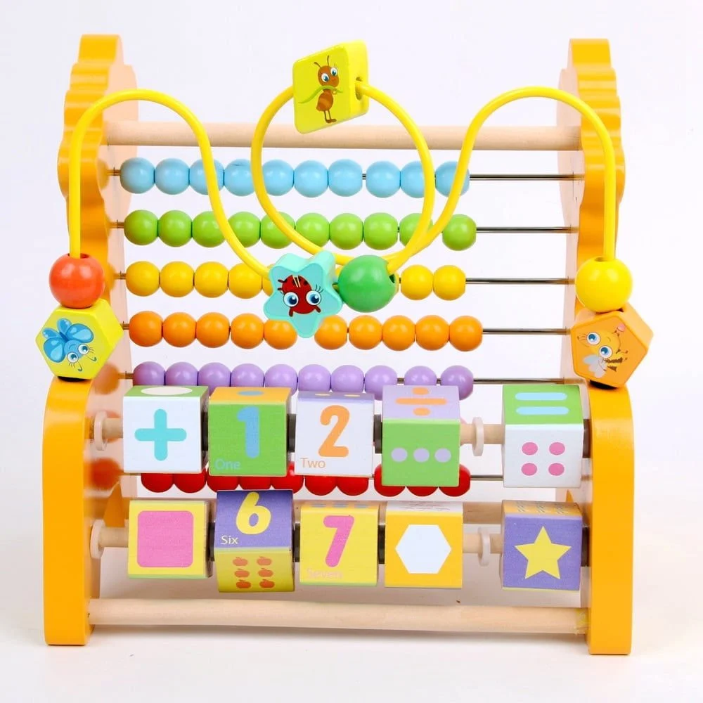 Jucărie Montessori Girafă 3 în 1 – Abac, Circuit Motric și Joc Matematic [2]