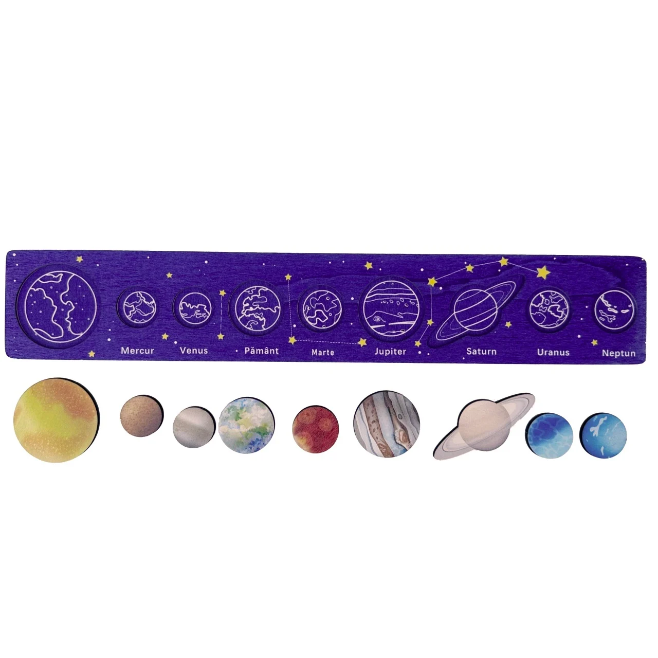 Puzzle Sistemul Solar din Lemn cu Soare și 8 Planete [2]