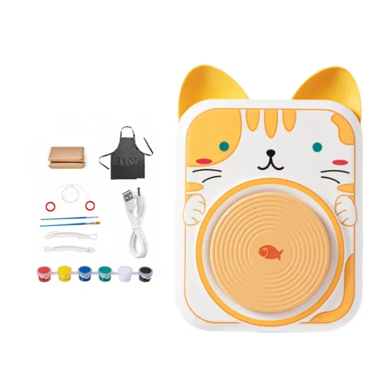 Roată Electrică de Olărit pentru Copii cu Set Creativ de Lut [9]