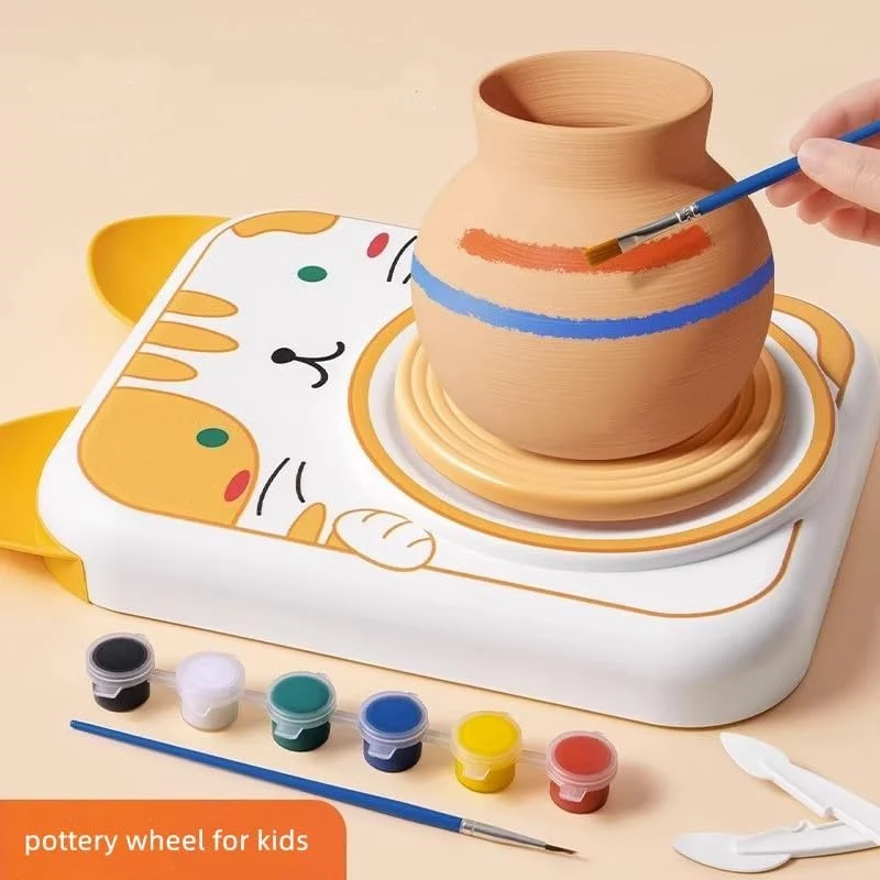 Roată Electrică de Olărit pentru Copii cu Set Creativ de Lut [19]