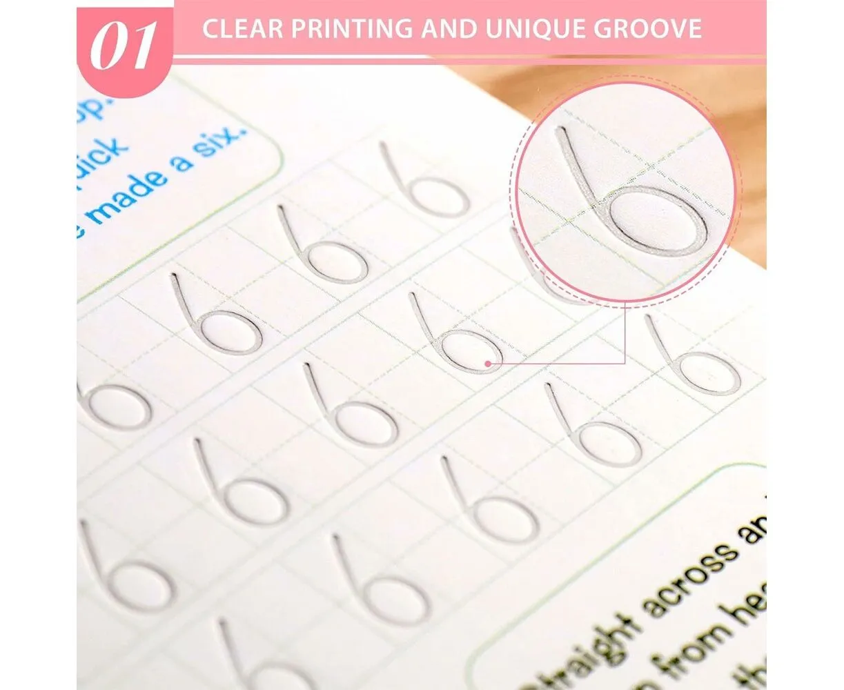 Set 4 Caiete Reutilizabile SANK Magic Practice Copybook cu Stilou și Rezerve [20]