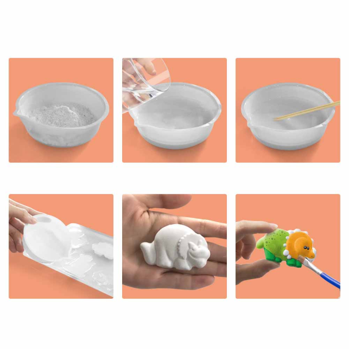 Set Creativ DIY pentru Copii, Creează și Pictează 6 Magneți cu Animale, Matriță, Vopsele și Pensule, 6+ Ani [5]