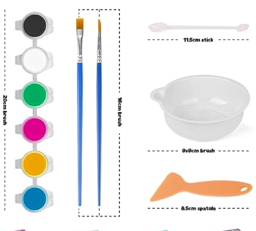 Set Creativ DIY pentru Copii, Creează și Pictează 6 Figurine Prințese, Matriță, Vopsele și Pensule, 6+ Ani [9]