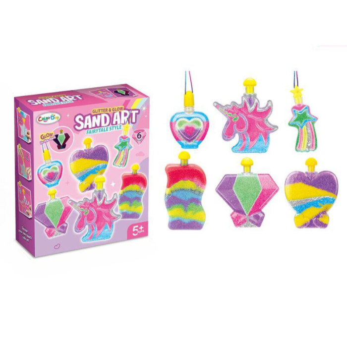 Set Creativ Sand Art cu Nisip Colorat, 6 Decorațiuni de Umplut, Unicorn și Forme de Poveste, 5+ Ani [8]