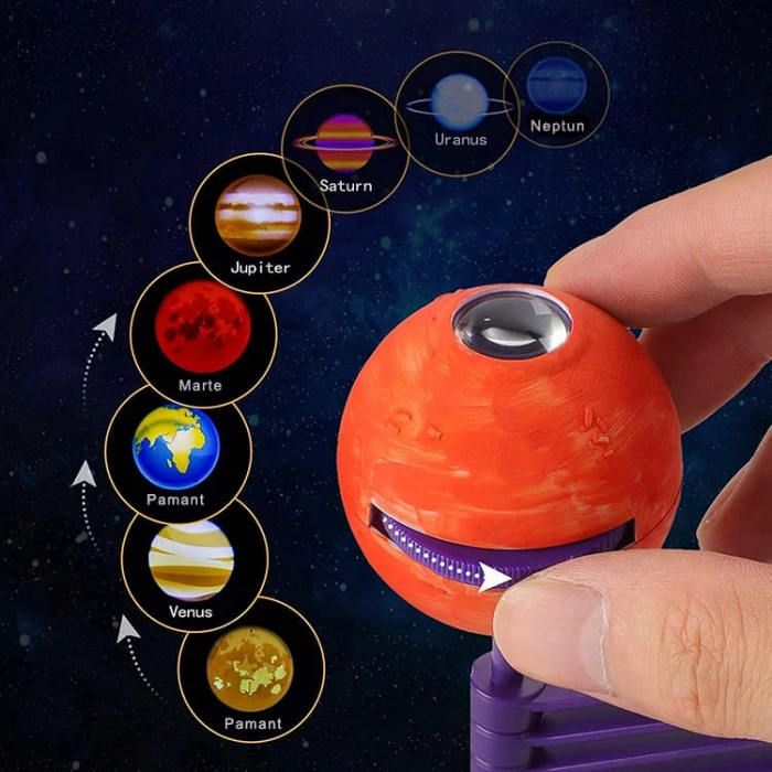 Set creativ Sistemul solar cu proiectii si pictura, Kit stiintific STEM Picteaza planetele [16]