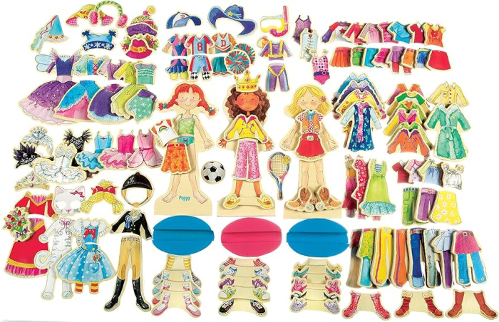 Set Păpuși Magnetice Fashion cu Haine și Accesorii 69 Piese [2]