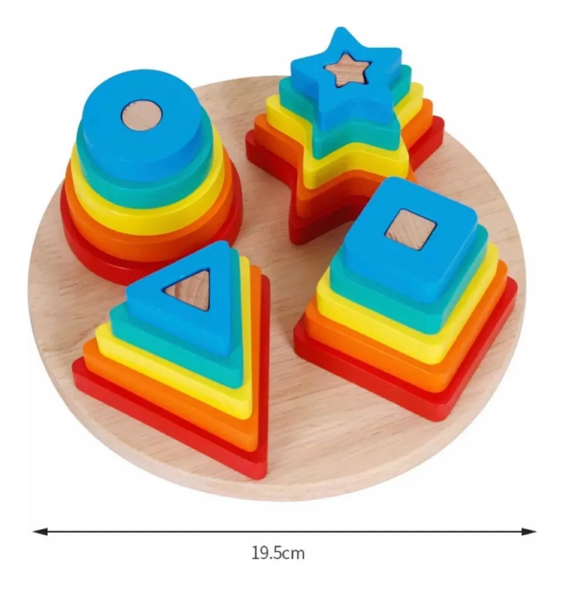 Joc Montessori Sortator 4 Forme Geometrice din Lemn [10]