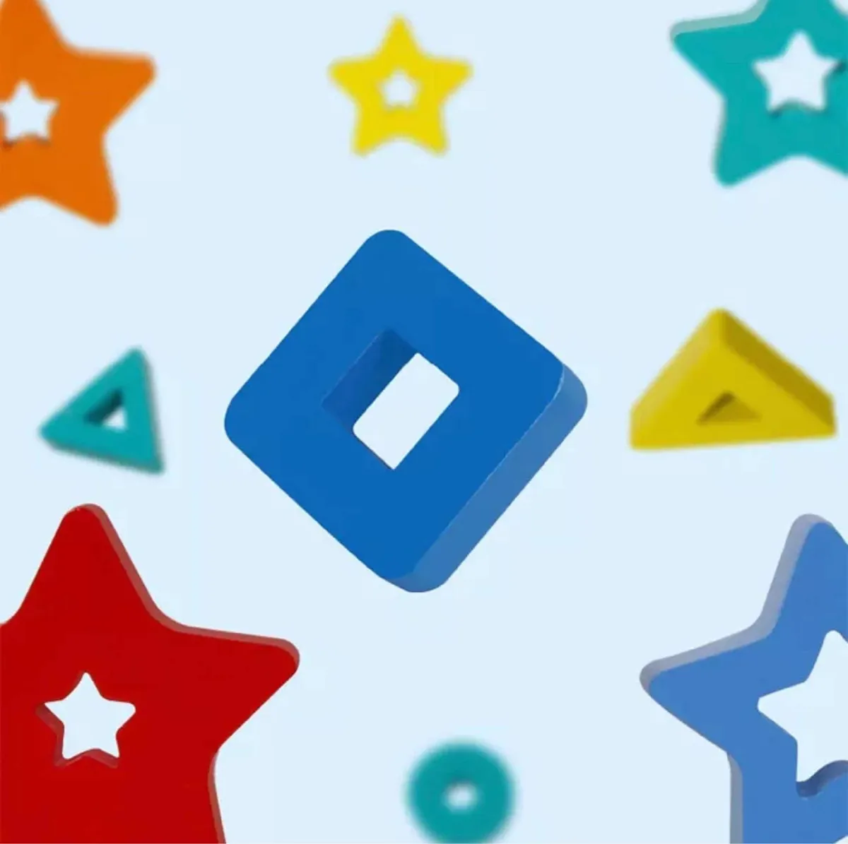Joc Montessori Sortator 4 Forme Geometrice din Lemn [11]