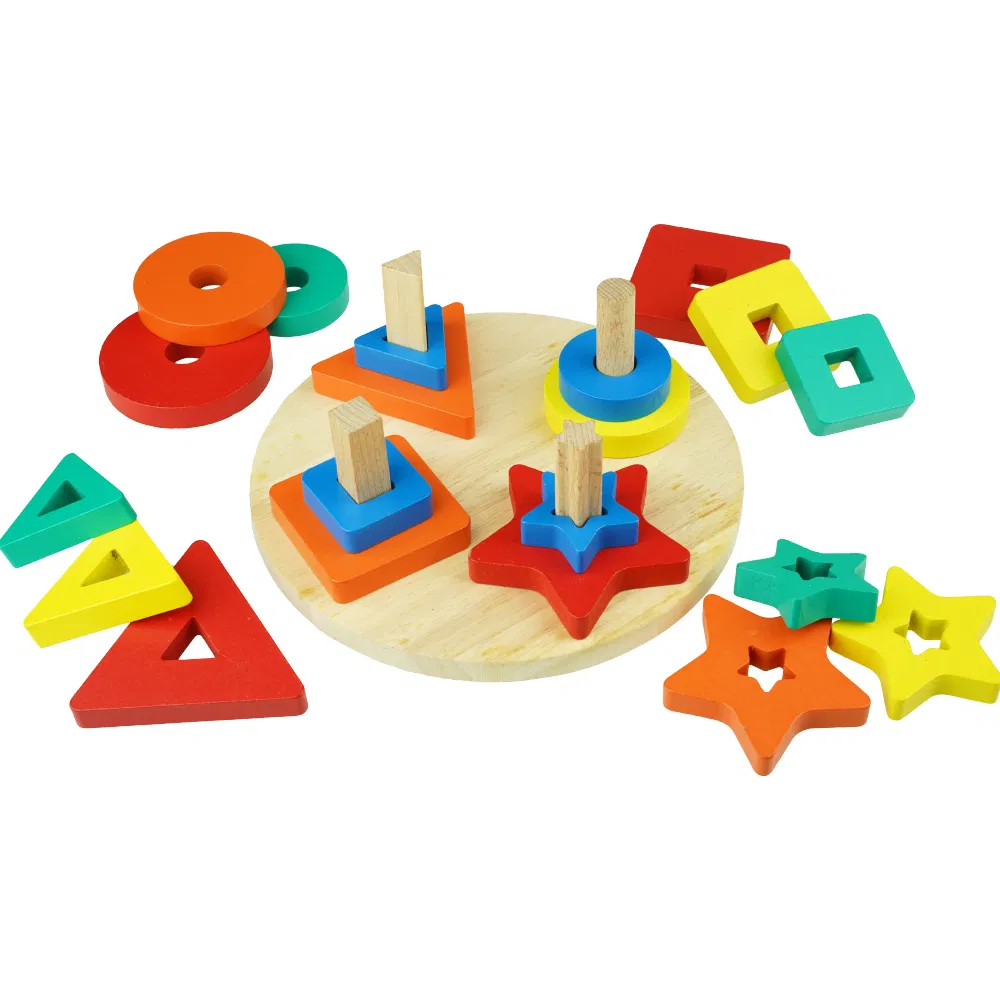 Joc Montessori Sortator 4 Forme Geometrice din Lemn [4]