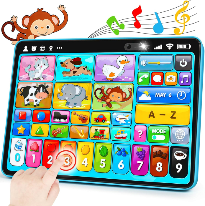 Tabletă Educativă Interactivă în Limba Engleză pentru Copii cu Sunete, Animale, Cifre, Alfabet și Muzică [10]