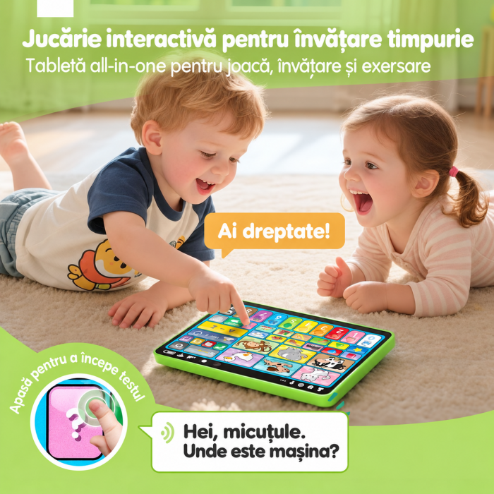 Tabletă Educativă Interactivă în Limba Engleză pentru Copii cu Sunete, Animale, Cifre, Alfabet și Muzică [8]