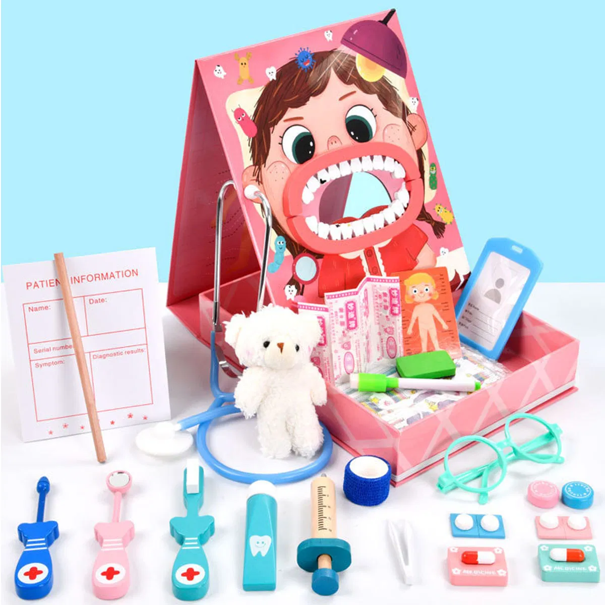 Trusă Dentist pentru Copii Roz cu Cabinet Stomatologic și Accesorii [9]