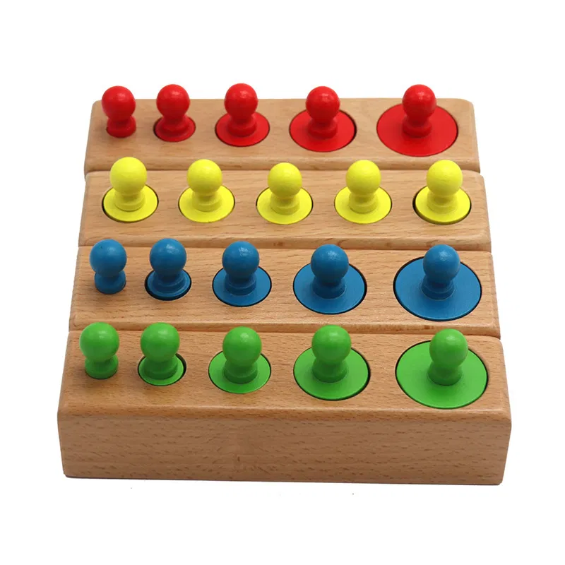 Cilindri Montessori din Lemn – 4 Seturi Colorate [7]