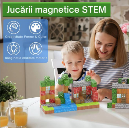 Set Construcție Magnetic 3D STEM Build World – 100 Piese [6]