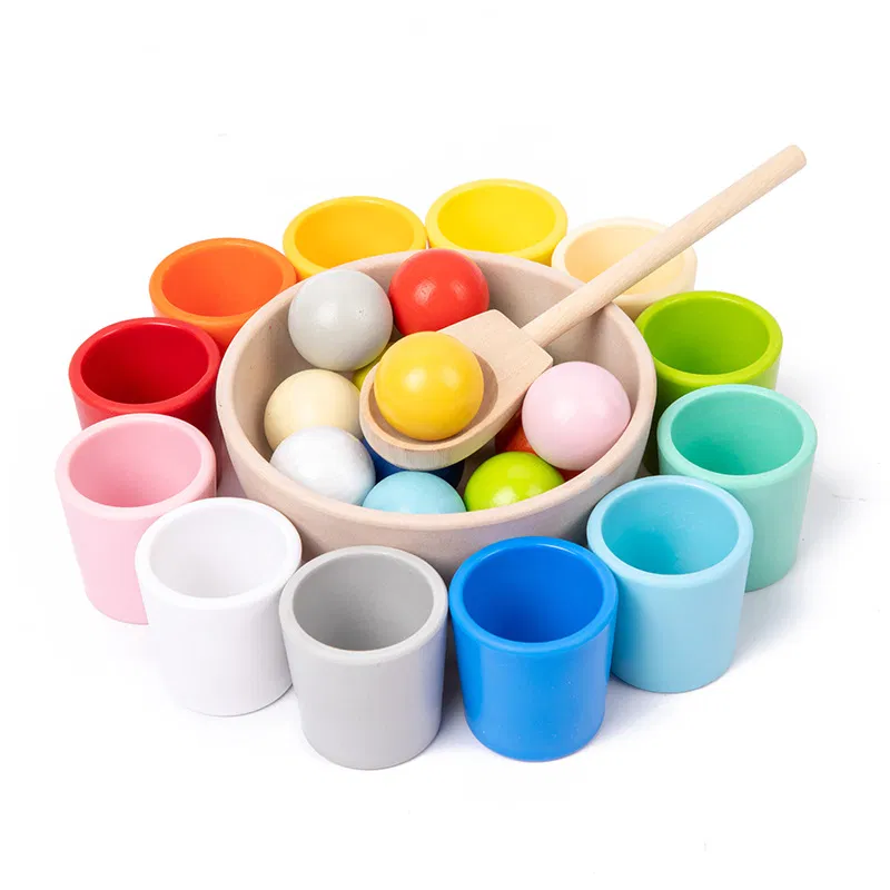 Joc Montessori Rainbow – Sortare Bile în Pahare Colorate [9]