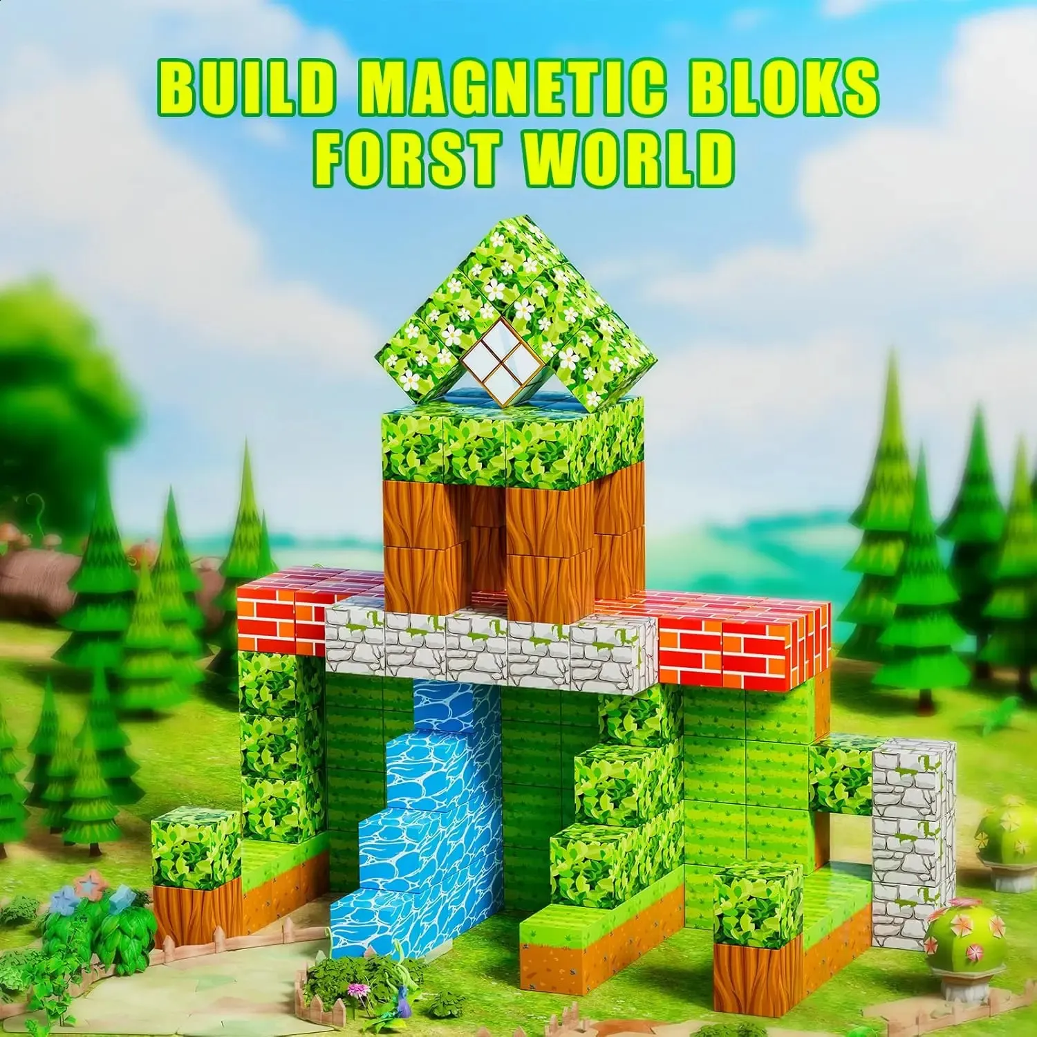 Set Construcție Magnetic 3D STEM Build World – 100 Piese [7]