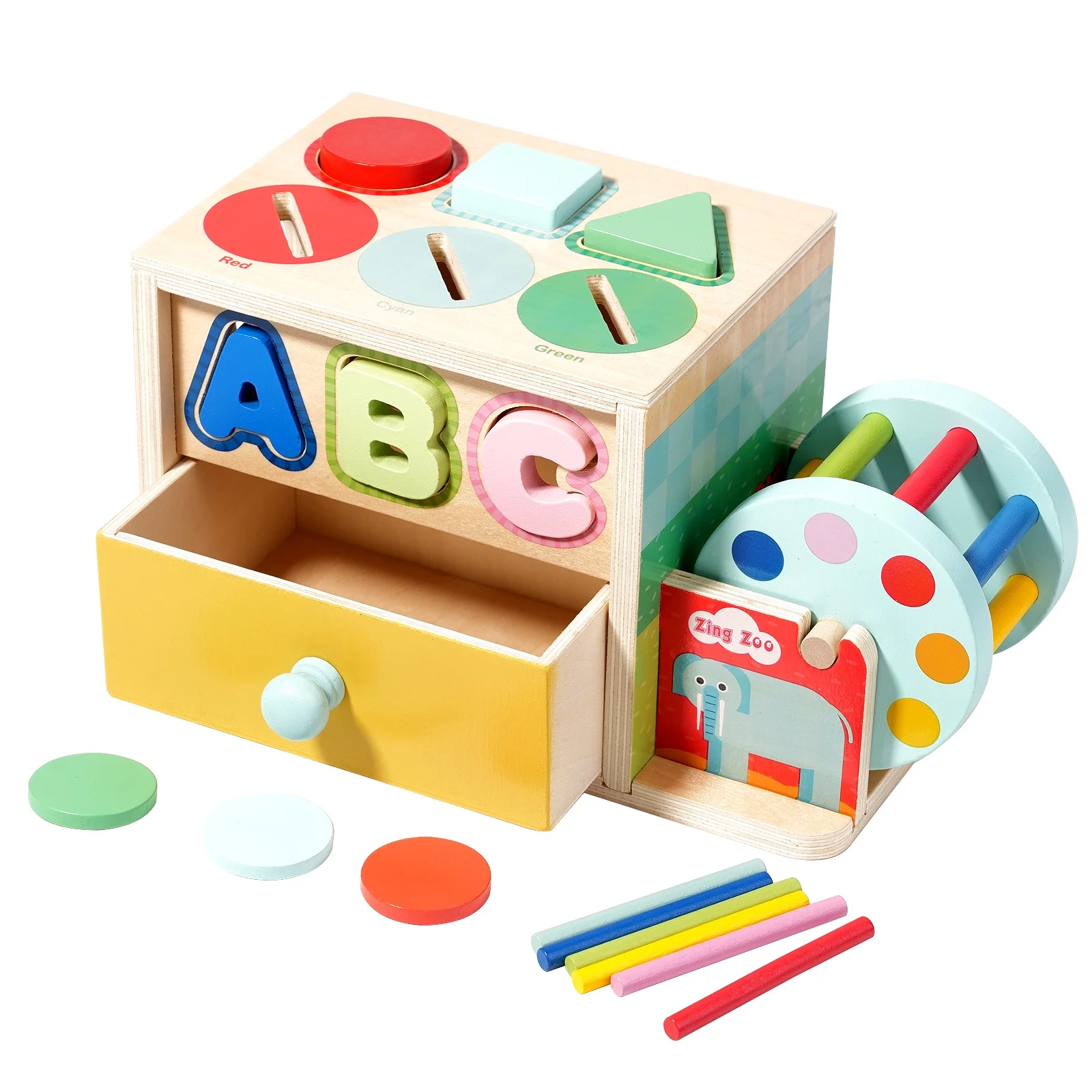 3 ani + - Jucărie Montessori Multifuncțională 8 în 1 din Lemn
