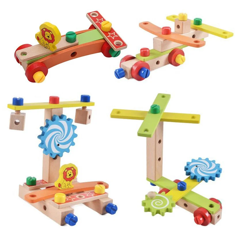 Banc de Lucru din Lemn cu Scăunel de Asamblat și Unelte, Set STEM 49 Piese, Joc Educativ de Construcție și Motricitate, 3+ ani [2]