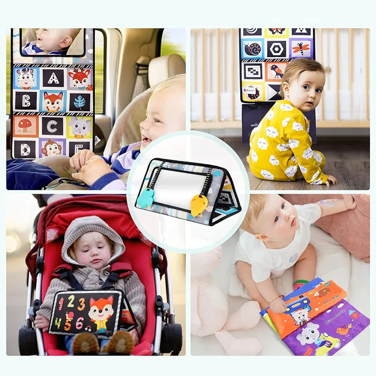 Carte Senzorială Sozzy cu Oglindă pentru Tummy Time 0+ luni [5]