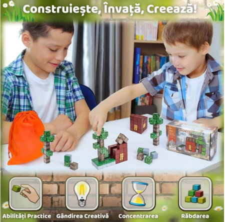 Set Construcție Magnetic 3D STEM Build World – 100 Piese [4]