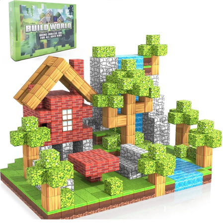 3 ani + - Set Construcție Magnetic 3D STEM Build World – 100 Piese