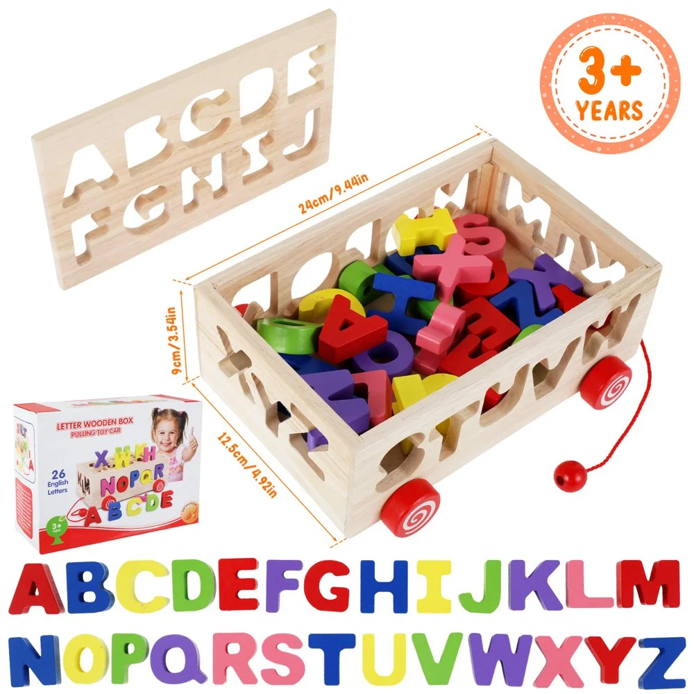 Camion Montessori din Lemn cu Sortator Litere ABC [1]