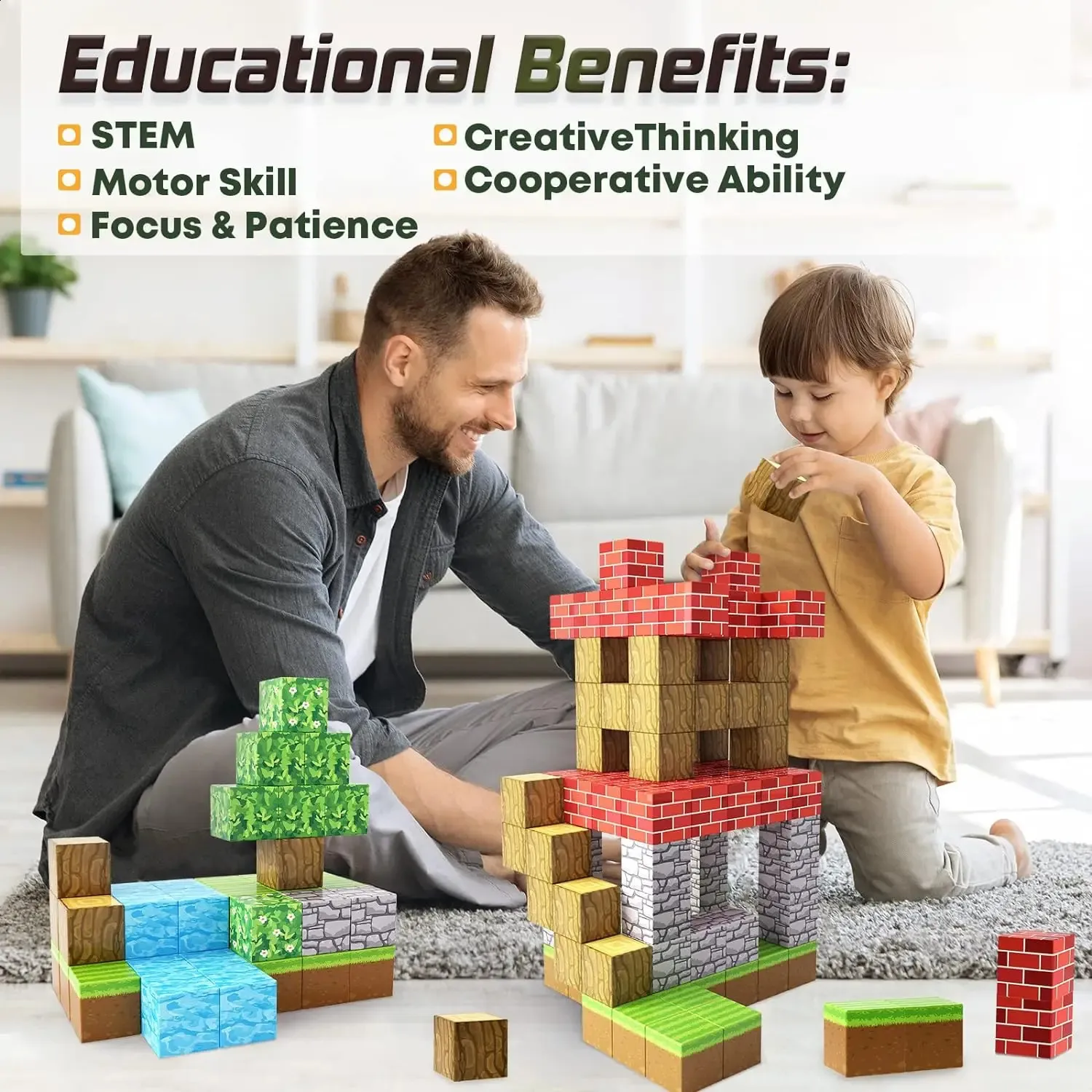 Set Construcție Magnetic 3D STEM Build World – 100 Piese [10]